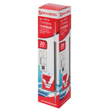 Стержень гелевый BRAUBERG 130 мм, ЧЕРНЫЙ, игольчатый узел 0,5 мм, линия письма 0,35 мм, 170170 Стержень гелевый BRAUBERG 130 мм, ЧЕРНЫЙ, игольчатый узел 0,5 мм, линия письма 0,35 мм, 170170