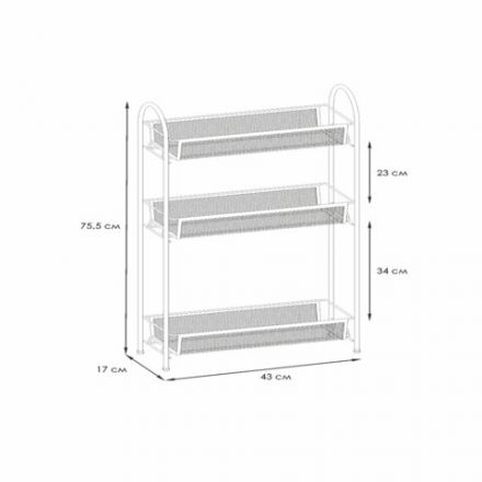 Этажерка "Ладья-13" офисно-бытовая 3 яруса, металл, черная, 43х17х75,5 см, Э 399 Ч Этажерка "Ладья-13" офисно-бытовая 3 яруса, металл, черная, 43х17х75,5 см, Э 399 Ч