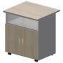 Тумба для оргтехники Easy Standard (светлый дуб/серая, 718x600x739 мм)