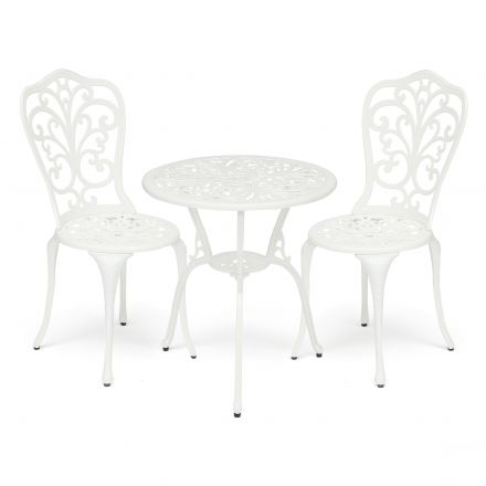 Комплект Secret De Maison Romance (стол +2 стула), алюминиевый сплав, D60/H67, 53х41х89см, butter white