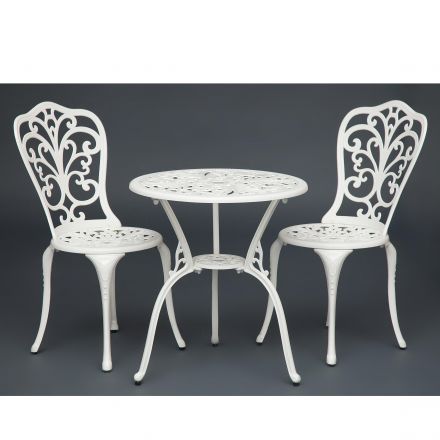 Комплект Secret De Maison Romance (стол +2 стула), алюминиевый сплав, D60/H67, 53х41х89см, butter white