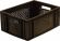 Ящик дрожжевой 400х300х180 перф, сплош. дно черный