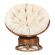 Кресло-качалка Папасан/Papasan (W 23/01 B) /с подушкой/ 115х78х104см, пекан орех, ткань старт