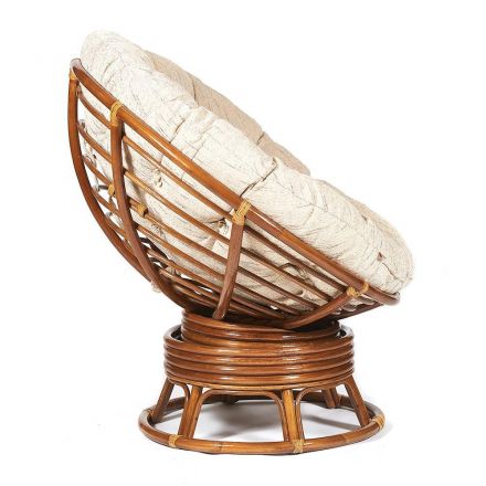 Кресло-качалка Папасан/Papasan (W 23/01 B) /с подушкой/ 115х78х104см, пекан орех, ткань старт
