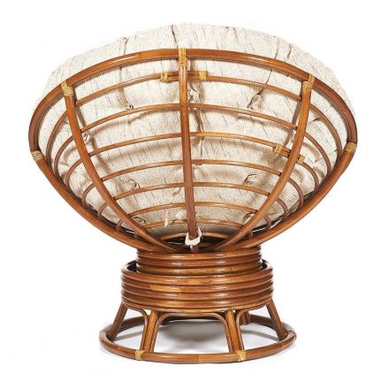 Кресло-качалка Папасан/Papasan (W 23/01 B) /с подушкой/ 115х78х104см, пекан орех, ткань старт