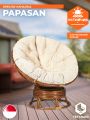 Кресло-качалка Папасан/Papasan (W 23/01 B) /с подушкой/ 115х78х104см, пекан орех, ткань старт