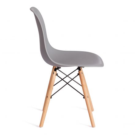 Стул Tetchair CINDY (EAMES) (mod. 1801) дерево бук/металл/сиденье пластик, 45x51x82 см, Light grey (светло-серый)