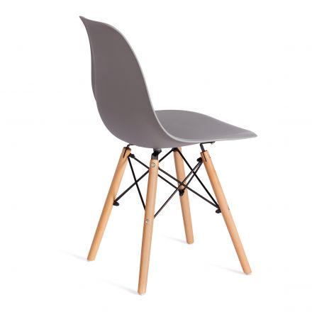 Стул Tetchair CINDY (EAMES) (mod. 1801) дерево бук/металл/сиденье пластик, 45x51x82 см, Light grey (светло-серый)