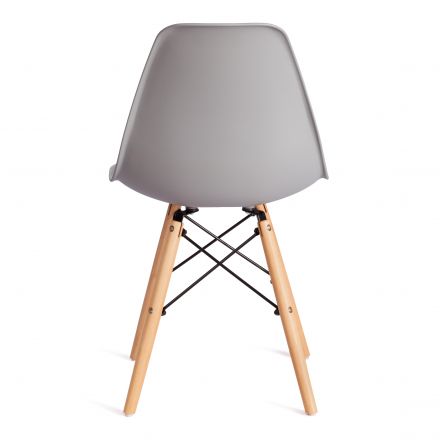 Стул Tetchair CINDY (EAMES) (mod. 1801) дерево бук/металл/сиденье пластик, 45x51x82 см, Light grey (светло-серый)