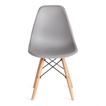 Стул Tetchair CINDY (EAMES) (mod. 1801) дерево бук/металл/сиденье пластик, 45x51x82 см, Light grey (светло-серый)
