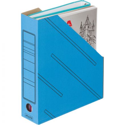 Вертикальный накопитель Attache картонный синий ширина 75 мм (2 штуки в упаковке)