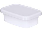 Контейнер п/п 0,2л. прямоугольный, под запайку, с белой крышкой цв. белый