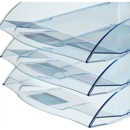 Лоток горизонтальный Attache office прозрачный голубой