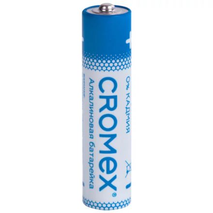 Батарейки алкалиновые "мизинчиковые" КОМПЛЕКТ 2 шт., CROMEX (КРОМЕКС) Alkaline, AAA (LR03, 24А), блистер, 457129