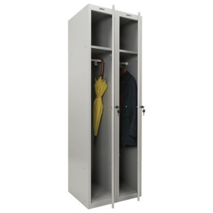 Шкаф металлический для одежды BRABIX "LK 21-80", УСИЛЕННЫЙ, 2 секции, 1830х800х500 мм, 37 кг, 291129, S230BR406102