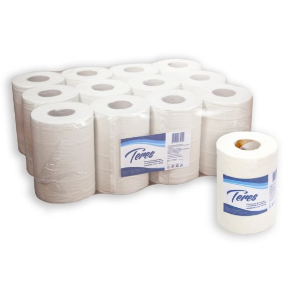 Полотенца бумажные в рулонах Терес Комфорт мини 1-слойные 12 рулонов по 120 метров (артикул производителя Т-0130)