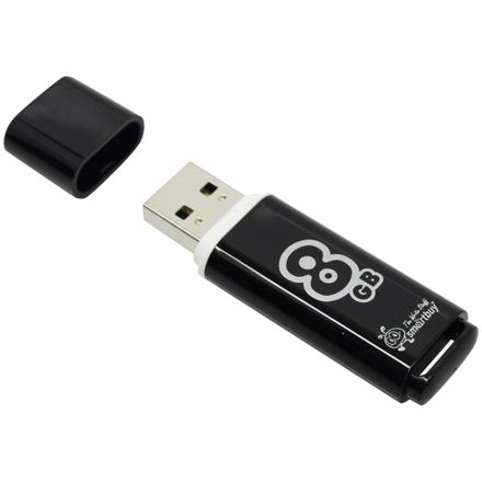 Память Smart Buy "Glossy" 8GB, USB 2.0 Flash Drive, черный Память Smart Buy "Glossy" 8GB, USB 2.0 Flash Drive, черный