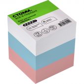 Блок для записей на склейке СТАММ "Имидж", 9*9*9см, триколор Блок для записей на склейке СТАММ "Имидж", 9*9*9см, триколор