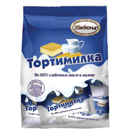 Вафли АККОНД "Тортимилка" со сливочной сбивной начинкой, 250 г
