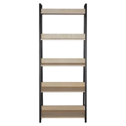 Стеллаж на металлокаркасе BRABIX "LOFT SH-003", 600х350х1500 мм, 5 полок, цвет дуб натуральный, 641236