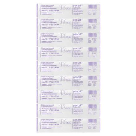 Шприц 3-х компонентный PASCAL, 10 мл, КОМПЛЕКТ 100 шт., в пакете, игла 0,8х40 – 21G, 120508