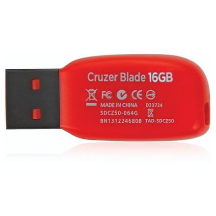 Флеш-диск 16 GB, SANDISK Cruzer Blade, USB 2.0, черный, SDCZ50-016G-B35 Флеш-диск 16 GB, SANDISK Cruzer Blade, USB 2.0, черный, SDCZ50-016G-B35