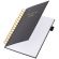 Бизнес-тетрадь на гребне А5 148х216 мм, BRAUBERG "Calipso" под кожу, резинка, клетка, 80 л., черная, 116252