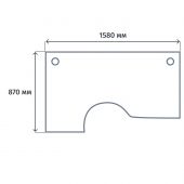 Стол эргономичный EVO прав 254S114DK/GU 1580х670(870)x755 Дуб Пасад/Кашемир