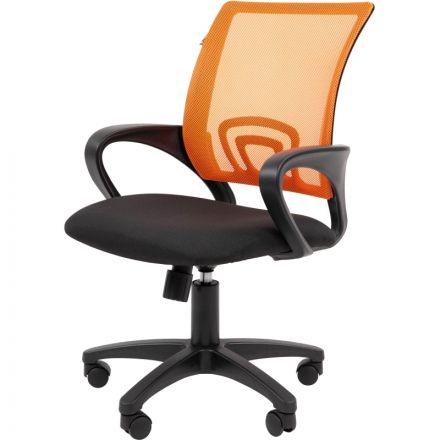Кресло VT_EChair-304 TC Net ткань черн/сетка оранж, пластик