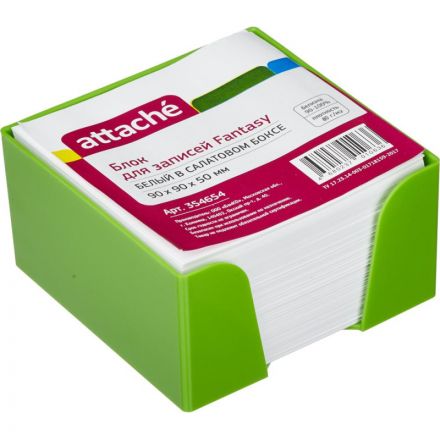 Блок для записей Attache Fantasy 90x90x50 мм белый в боксе  (плотность 100 г/кв.м)