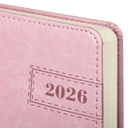 Ежедневник датированный 2026 А5 138x213 мм, BRAUBERG "Imperial", под кожу, розовый, 117065
