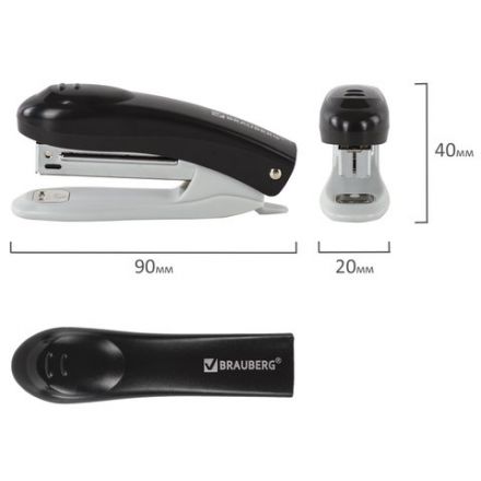 Степлер №10 BRAUBERG "Original", до 12 листов, с антистеплером, черный, 222529 Степлер №10 BRAUBERG "Original", до 12 листов, с антистеплером, черный, 222529