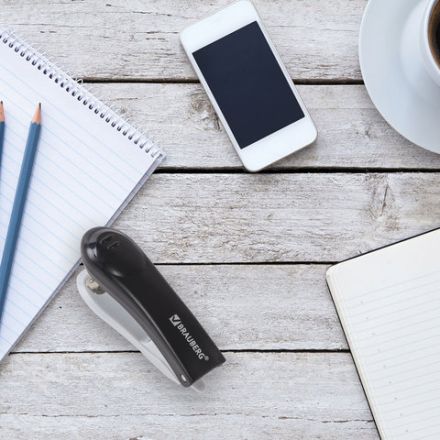 Степлер №10 BRAUBERG "Original", до 12 листов, с антистеплером, черный, 222529 Степлер №10 BRAUBERG "Original", до 12 листов, с антистеплером, черный, 222529