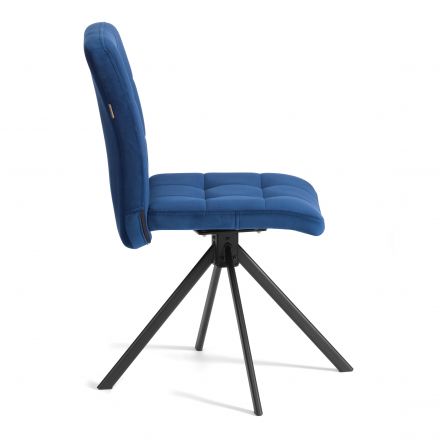 Стул обеденный Medeo поворотный механизм 360, велюр, Blue (синий)