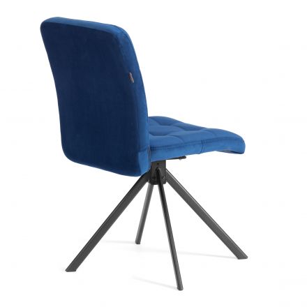 Стул обеденный Medeo поворотный механизм 360, велюр, Blue (синий)