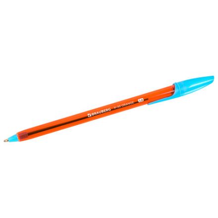 Ручки шариковые BRAUBERG X-30 ORANGE, КОМПЛЕКТ 12 шт., СИНИЕ, пишущий узел 1 мм, линия письма 0,5 мм, 144334