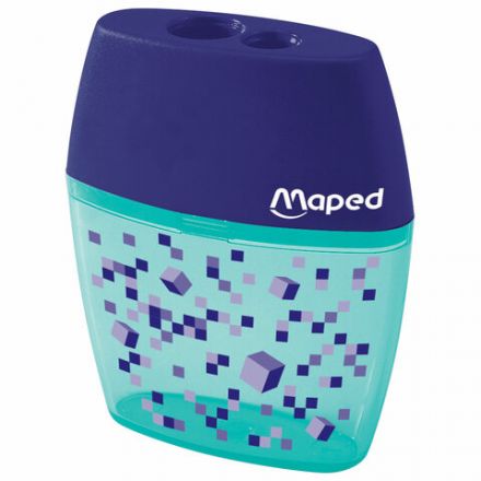 Точилка с контейнером MAPED (Франция) "Pixel Party", 2 отверстия, яркий цвет корпуса, 035023 Точилка с контейнером MAPED (Франция) "Pixel Party", 2 отверстия, яркий цвет корпуса, 035023