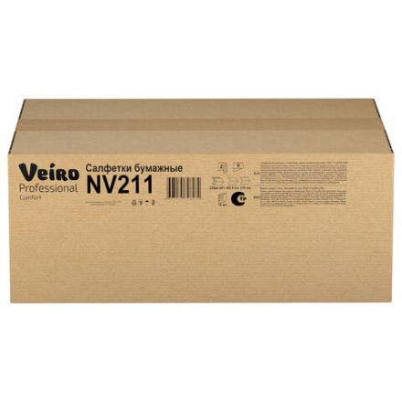 Салфетки VEIRO Professional (Система N4), Comfort, КОМПЛЕКТ 15 шт. х 220 шт., 2-слойные, белые, 21х16,2, V, NV211