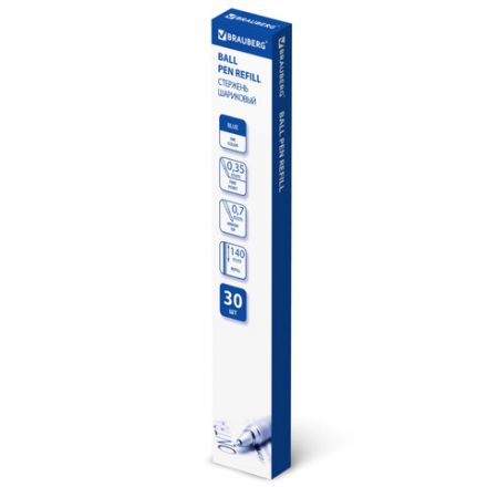 Стержень шариковый BRAUBERG "BP-GT", 140 мм, СИНИЙ, евронаконечник 0,7 мм, линия письма 0,35 мм, 170394 Стержень шариковый BRAUBERG "BP-GT", 140 мм, СИНИЙ, евронаконечник 0,7 мм, линия письма 0,35 мм, 170394