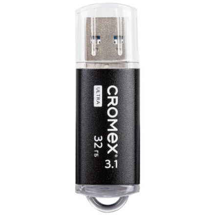 Флеш-диск 32 GB, CROMEX (КРОМЕКС) Ultra USB 3.1, металлический корпус, черный, 514163 Флеш-диск 32 GB, CROMEX (КРОМЕКС) Ultra USB 3.1, металлический корпус, черный, 514163