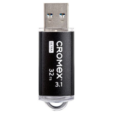 Флеш-диск 32 GB, CROMEX (КРОМЕКС) Ultra USB 3.1, металлический корпус, черный, 514163 Флеш-диск 32 GB, CROMEX (КРОМЕКС) Ultra USB 3.1, металлический корпус, черный, 514163