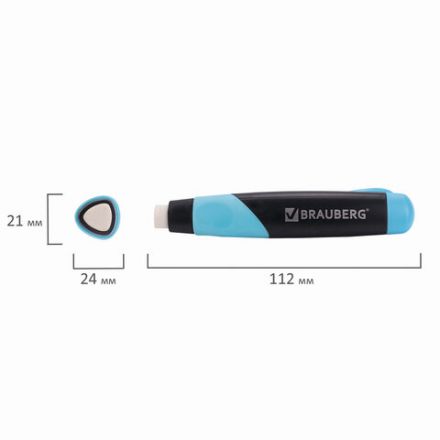 Ластик выдвижной BRAUBERG "REWIND", 112х21х24 мм, белый, пластиковый держатель ассорти, 223593 Ластик выдвижной BRAUBERG "REWIND", 112х21х24 мм, белый, пластиковый держатель ассорти, 223593
