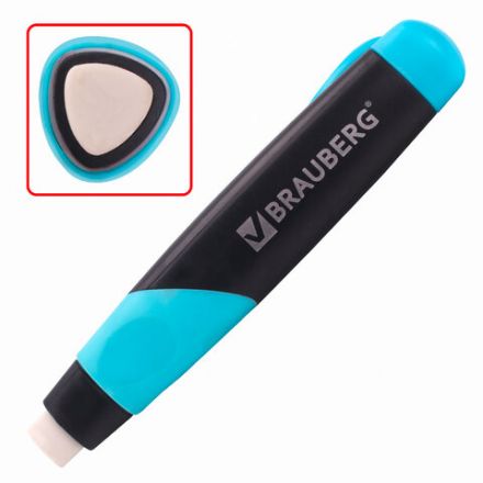 Ластик выдвижной BRAUBERG "REWIND", 112х21х24 мм, белый, пластиковый держатель ассорти, 223593 Ластик выдвижной BRAUBERG "REWIND", 112х21х24 мм, белый, пластиковый держатель ассорти, 223593