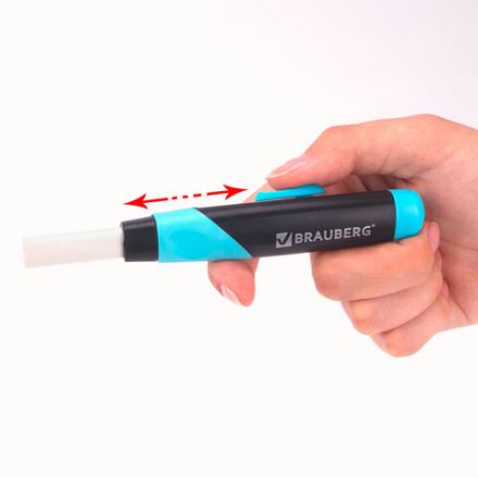 Ластик выдвижной BRAUBERG "REWIND", 112х21х24 мм, белый, пластиковый держатель ассорти, 223593 Ластик выдвижной BRAUBERG "REWIND", 112х21х24 мм, белый, пластиковый держатель ассорти, 223593