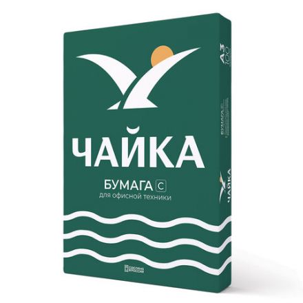 Бумага офисная  ЧАЙКА, марка С, Россия, 143% (CIE), А3, 80 г/м2, 500 л.