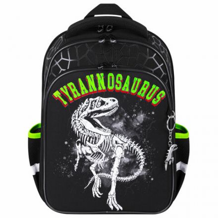 Ранец BRAUBERG QUADRO, 3 отделения, с брелком, "Tyrannosaur", светящийся рисунок, 37х28х18 см, 272021 Ранец BRAUBERG QUADRO, 3 отделения, с брелком, "Tyrannosaur", светящийся рисунок, 37х28х18 см, 272021