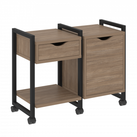 Loft Тумба на колесных опорах наборная. Вариант №3 VR.L-TN-3.K Дуб аризона/Чёрный металл 970*460*767 Loft Тумба на колесных опорах наборная. Вариант №3 VR.L-TN-3.K Дуб аризона/Чёрный металл 970*460*767