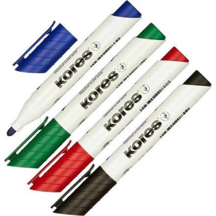 Набор маркеров для досок Kores 20843 4 цвета (толщина линии 3 мм)