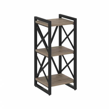 Loft Стеллаж на регулируемых опорах-3 полки VR.L-MST.O-3.4 Тиквуд тёмный/Чёрный металл 400*400*910 Loft Стеллаж на регулируемых опорах-3 полки VR.L-MST.O-3.4 Тиквуд тёмный/Чёрный металл 400*400*910