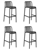 Набор 4 шт Стул барный DOBRIN CHLOE BAR, темно-серый